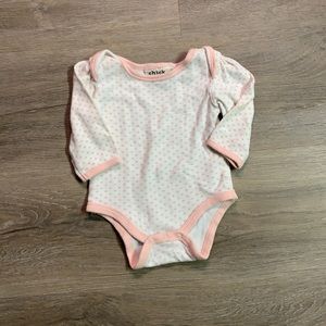 Polka dot long sleeve baby girl body suit